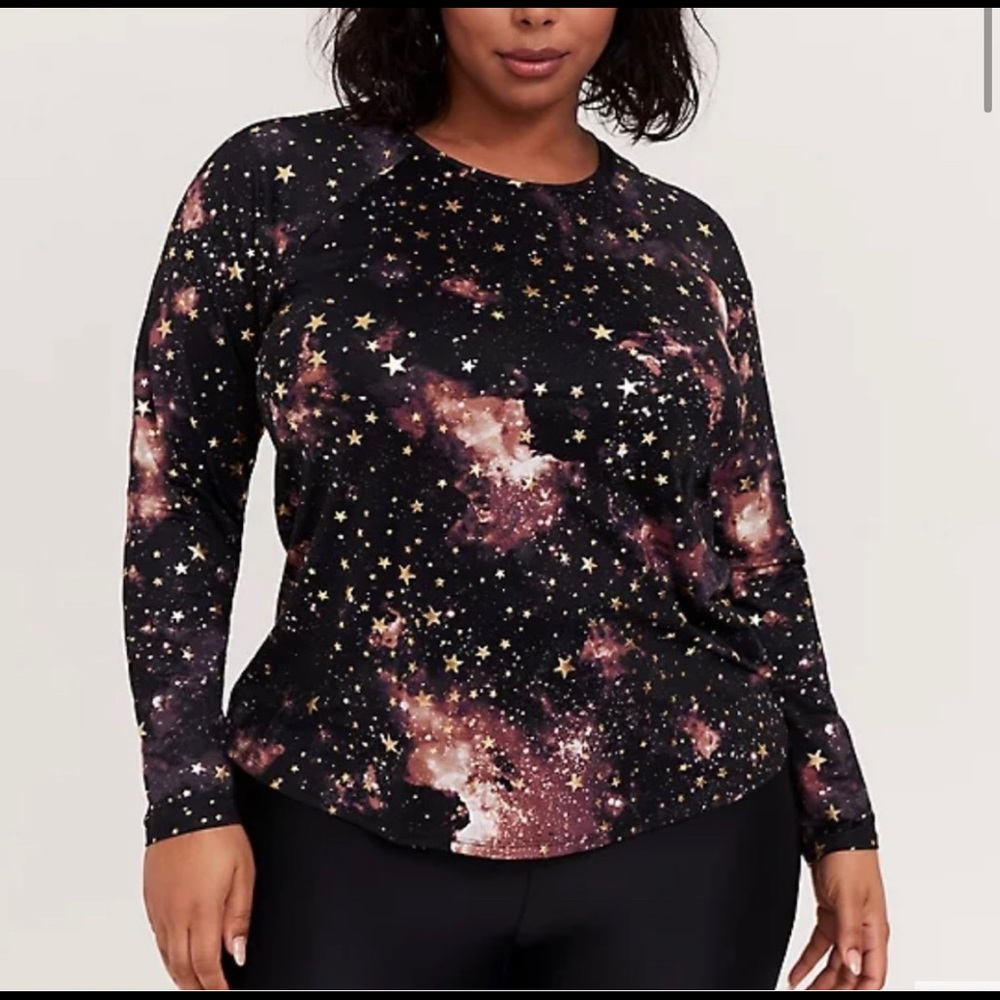 Torrid, Celestial long sleeve layering swim shirt/rash guard Size 12 NWT